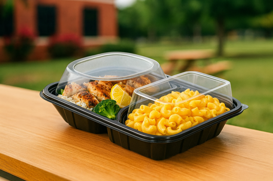 Two-Compartment Plastic Food Container - Paketoje