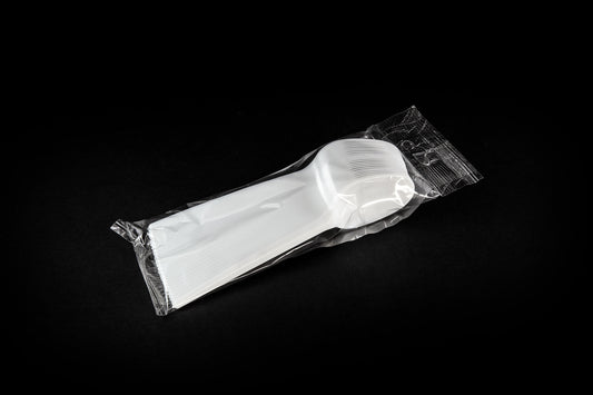 White Plastic Spoons – 50 Pieces (Disposable) - Paketoje