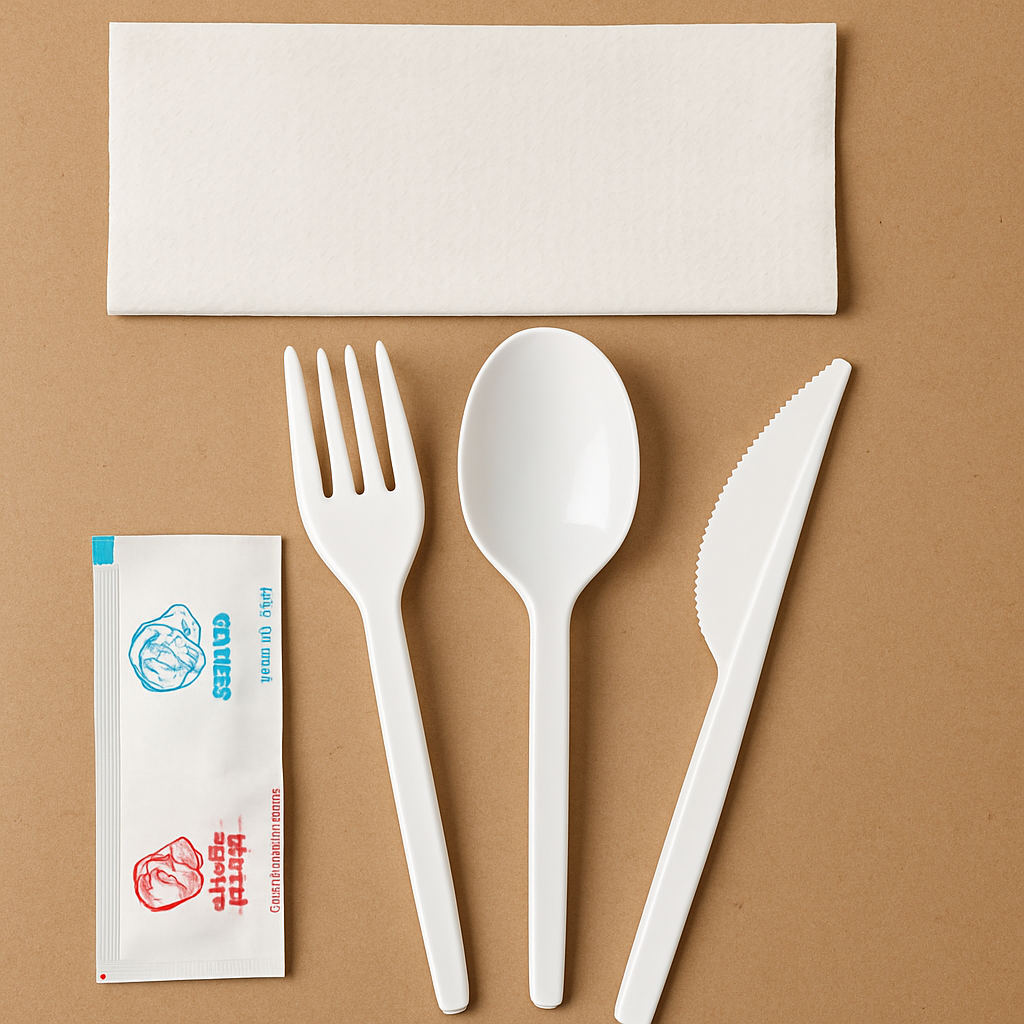 PS STR White Set – Fork, Knife, Spoon, Napkin, Salt & Pepper - Paketoje
